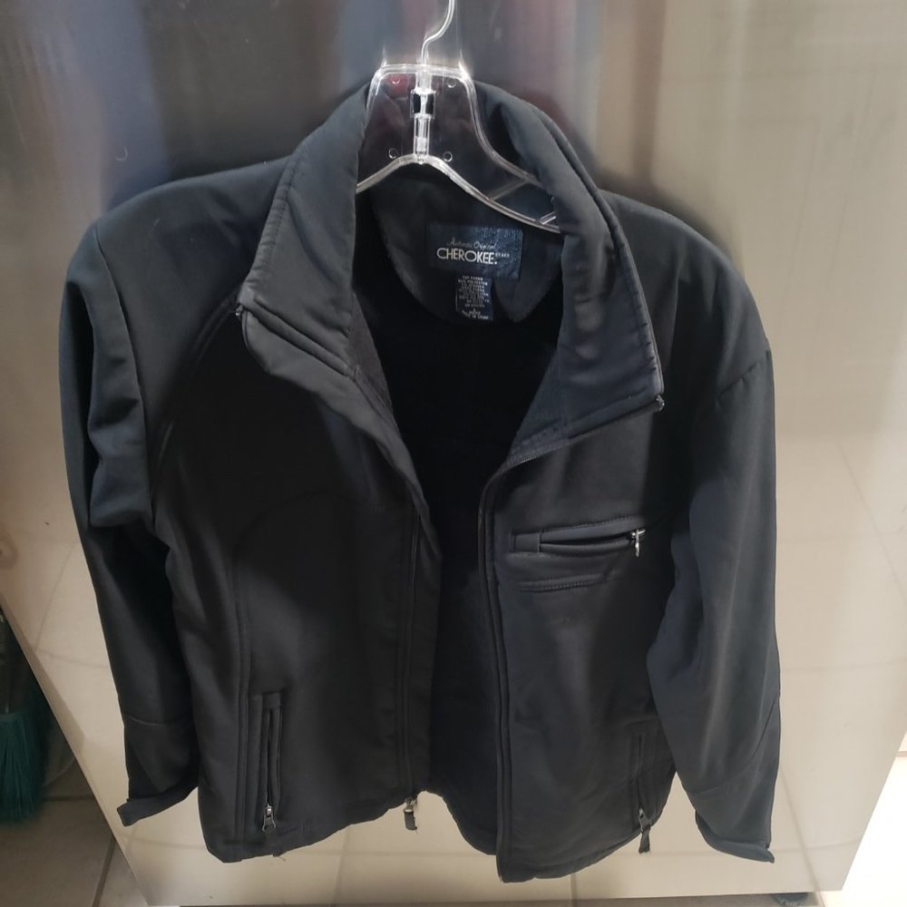 Cherokee Brand winter zip up jacket boys 10/12 polyester fleece interior black